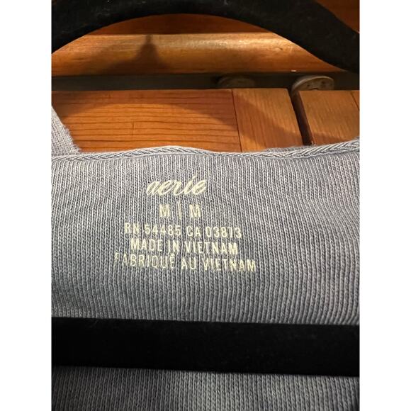 Aerie Women's Sun Washed Blue Split Neck Raw Hem Hoodie Sweatshirt Size M - Picture 5 of 9